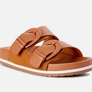 Time and Tru Women's Brown Slide Sandals